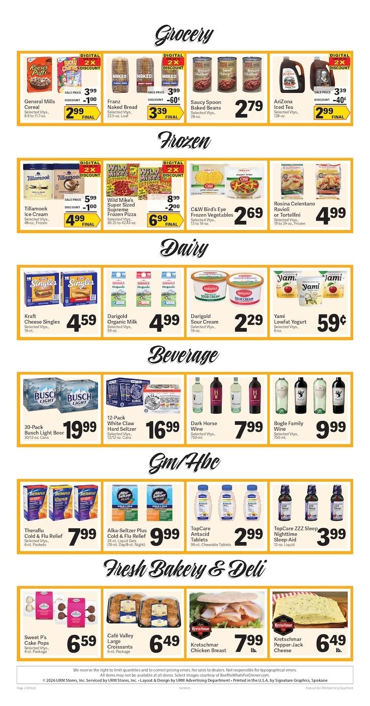 Hamilton's Marketplace Weekly Ad September 16 - 22, 2026