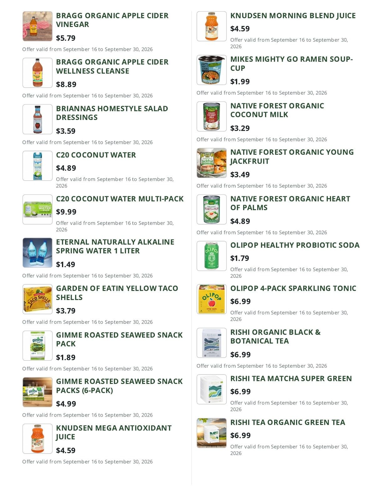 Cox Farms Market Weekly Ad September 16 - 30, 2026