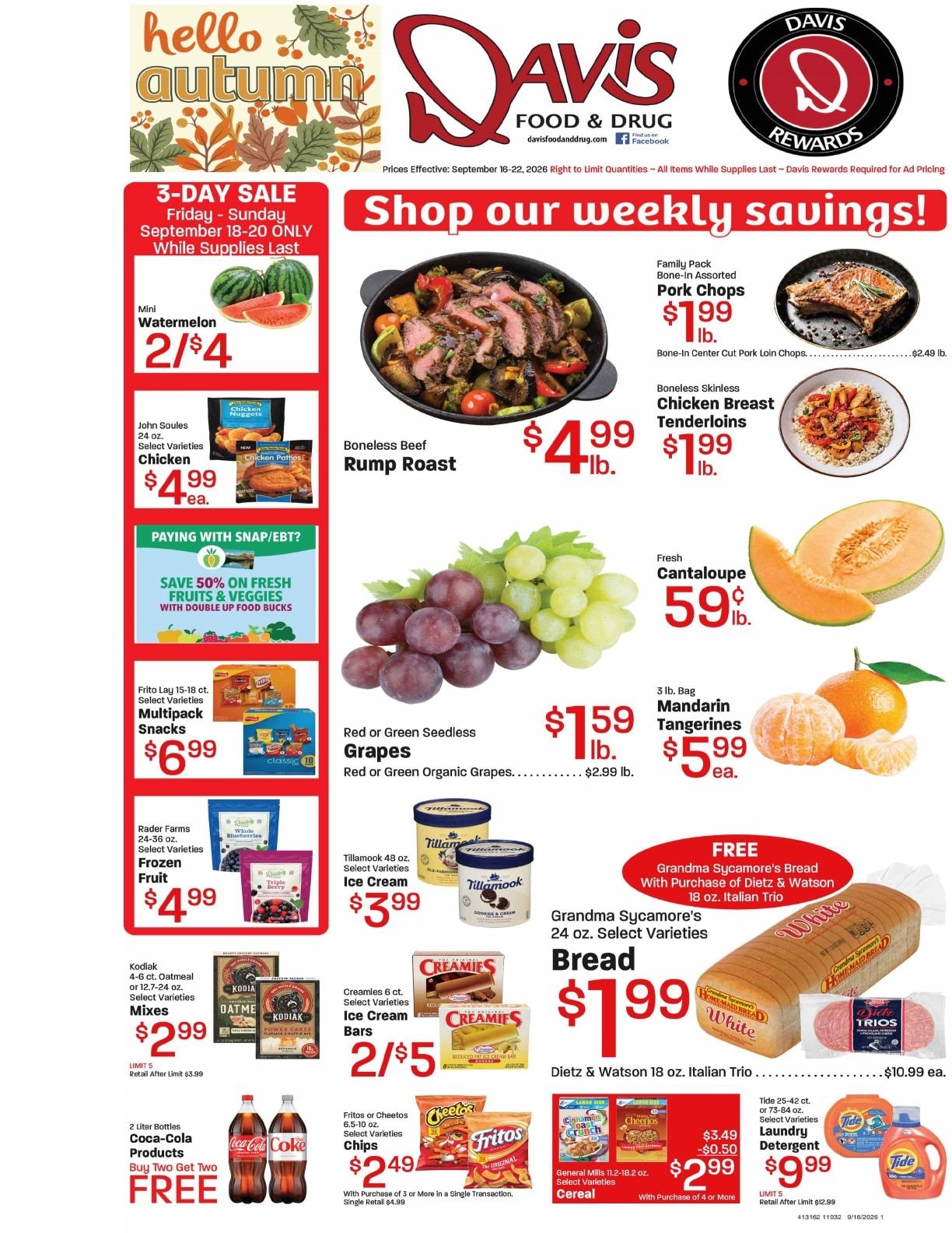 Davis Food & Drug (Roosevelt, UT) Weekly Ad September 16 - 22, 2026