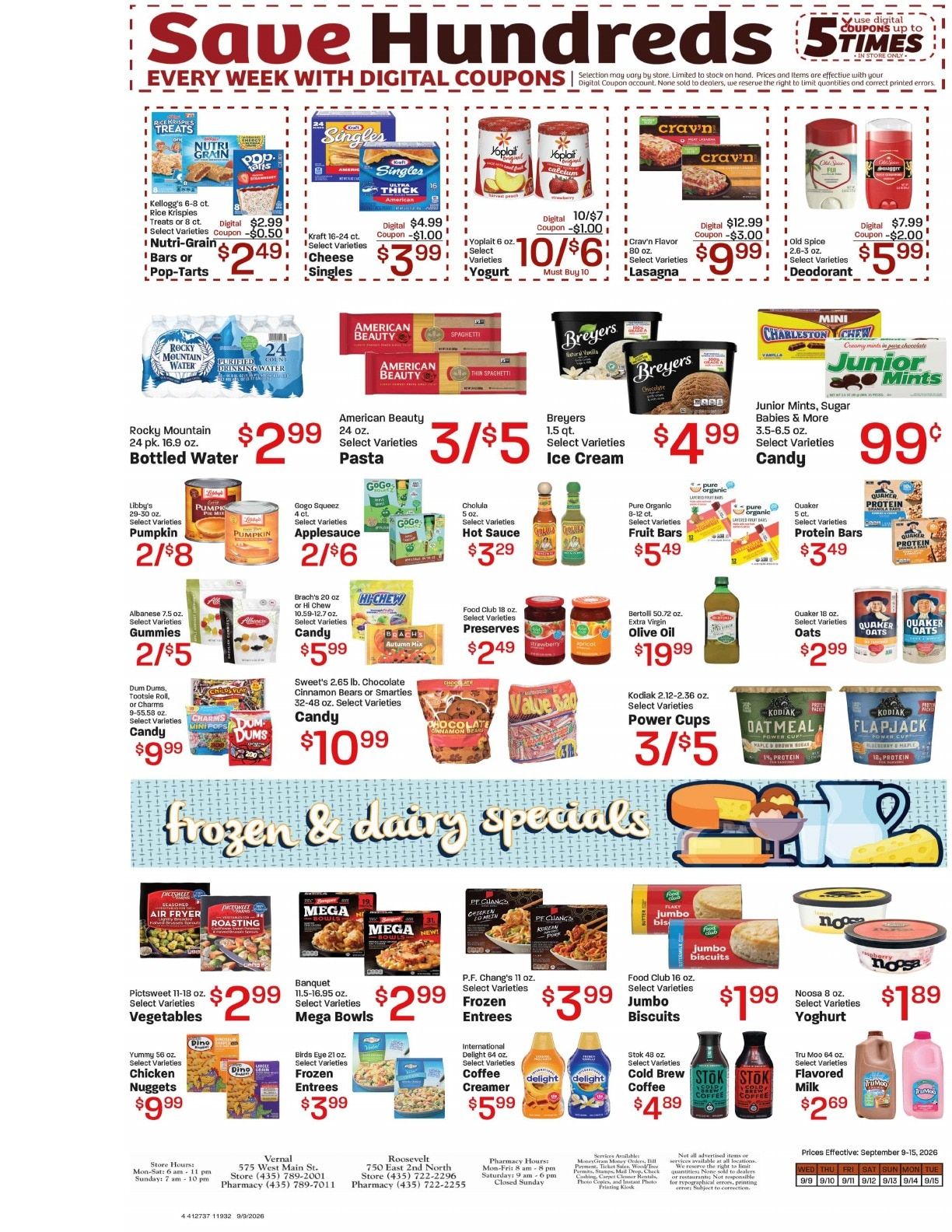 Davis Food & Drug (Roosevelt, UT) Weekly Ad September 9 - 15, 2026