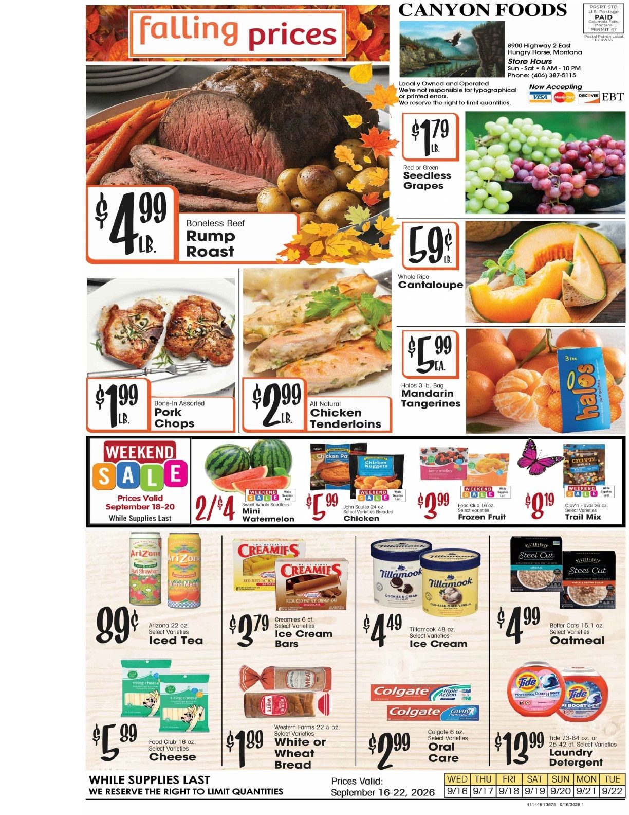 Canyon Foods Weekly Ad September 16 - 22, 2026