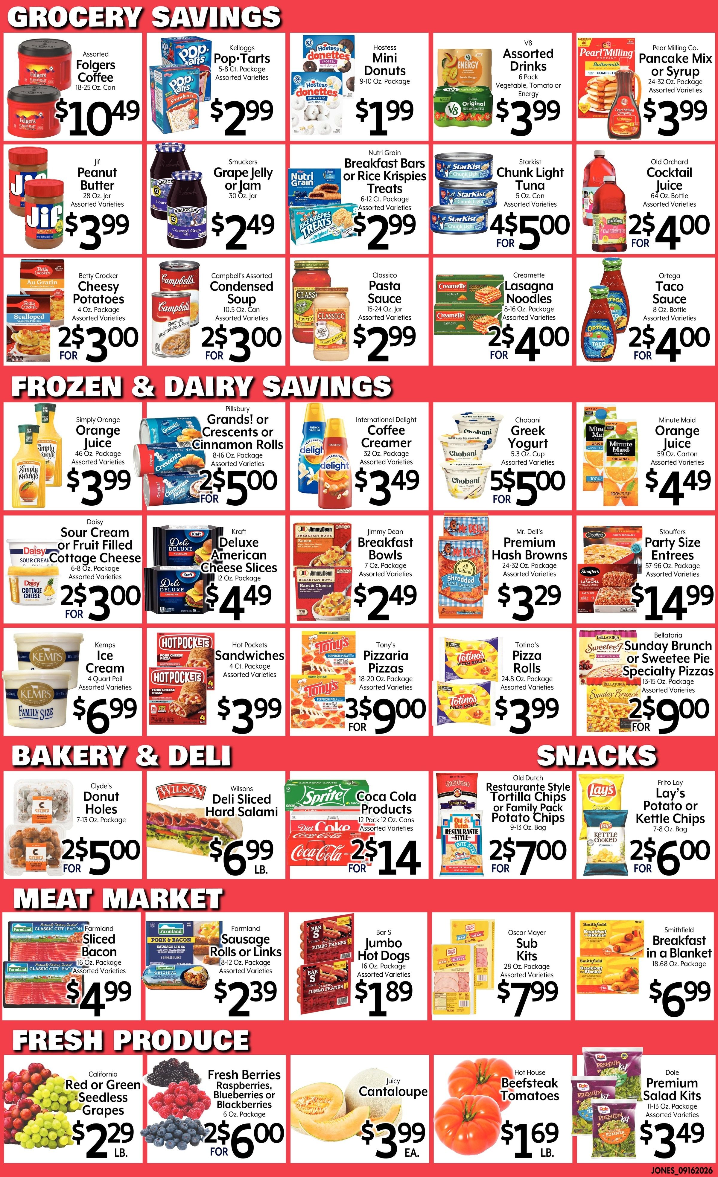 Jones' Food Center Forward to Fall! Weekly Ad September 16 - 22, 2026