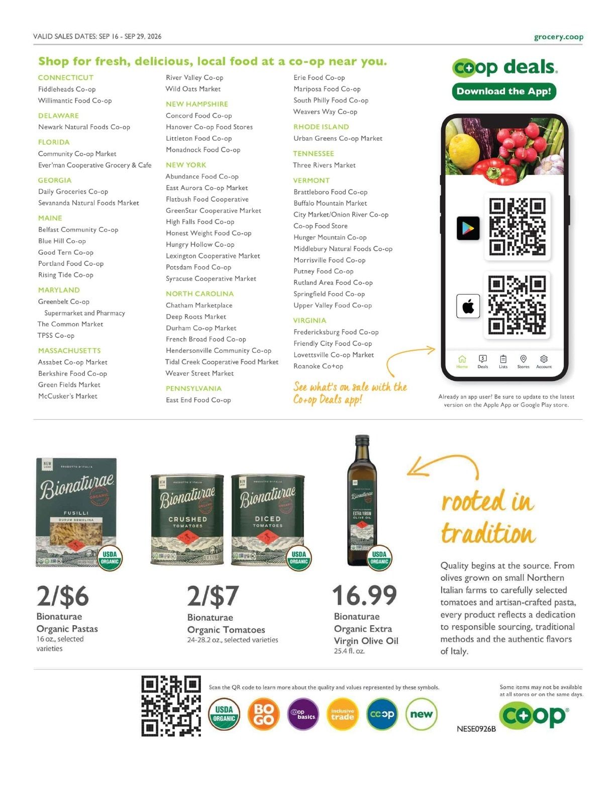 Abundance Food Co-op Co+op Deals Weekly Ad September 16 - 29, 2026