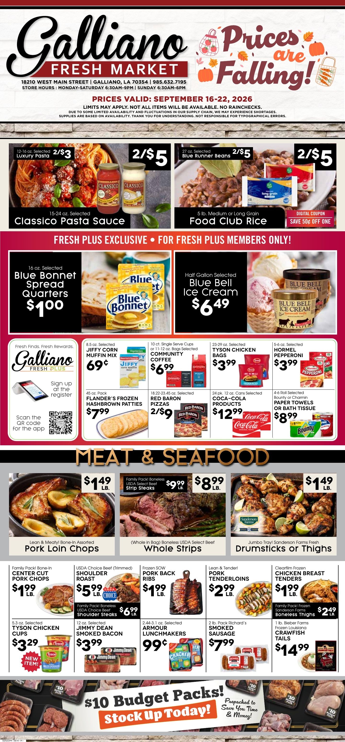 Galliano Fresh Market Weekly Ad September 16 - 22, 2026