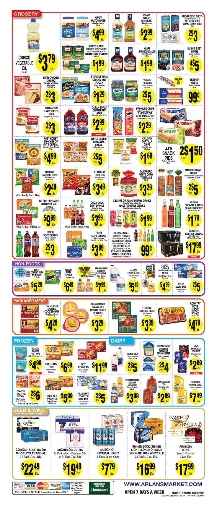Arlan's Market (Cameron and other locations, TX) Weekly Ad September 16 - 22, 2026