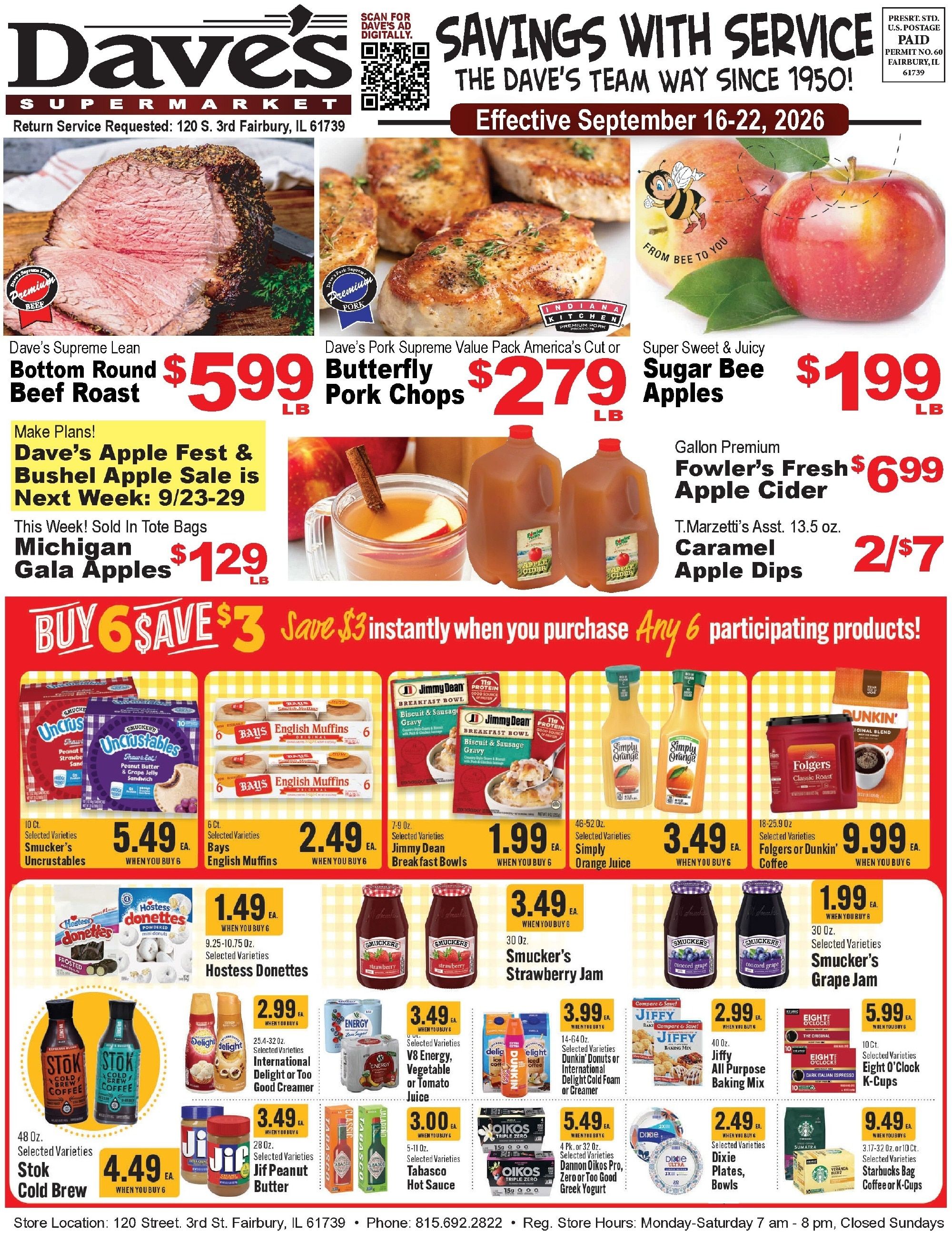Dave's Supermarket (Fairbury, IL) Weekly Ad September 16 - 22, 2026