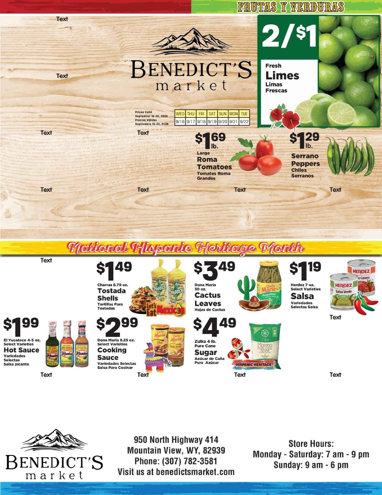 Benedict's Market (Mountain View, WY) Weekly Ad September 16 - 22, 2026