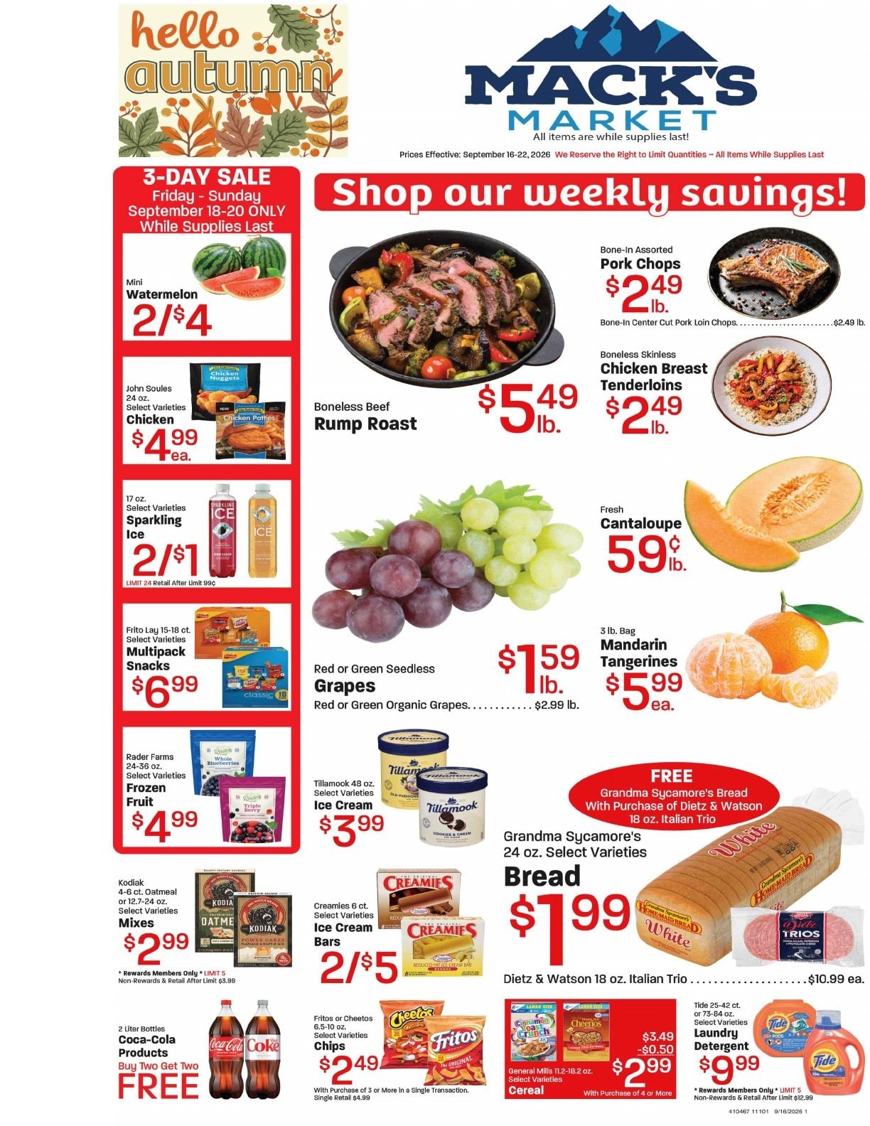 Mack's Market Weekly Ad September 16 - 22, 2026