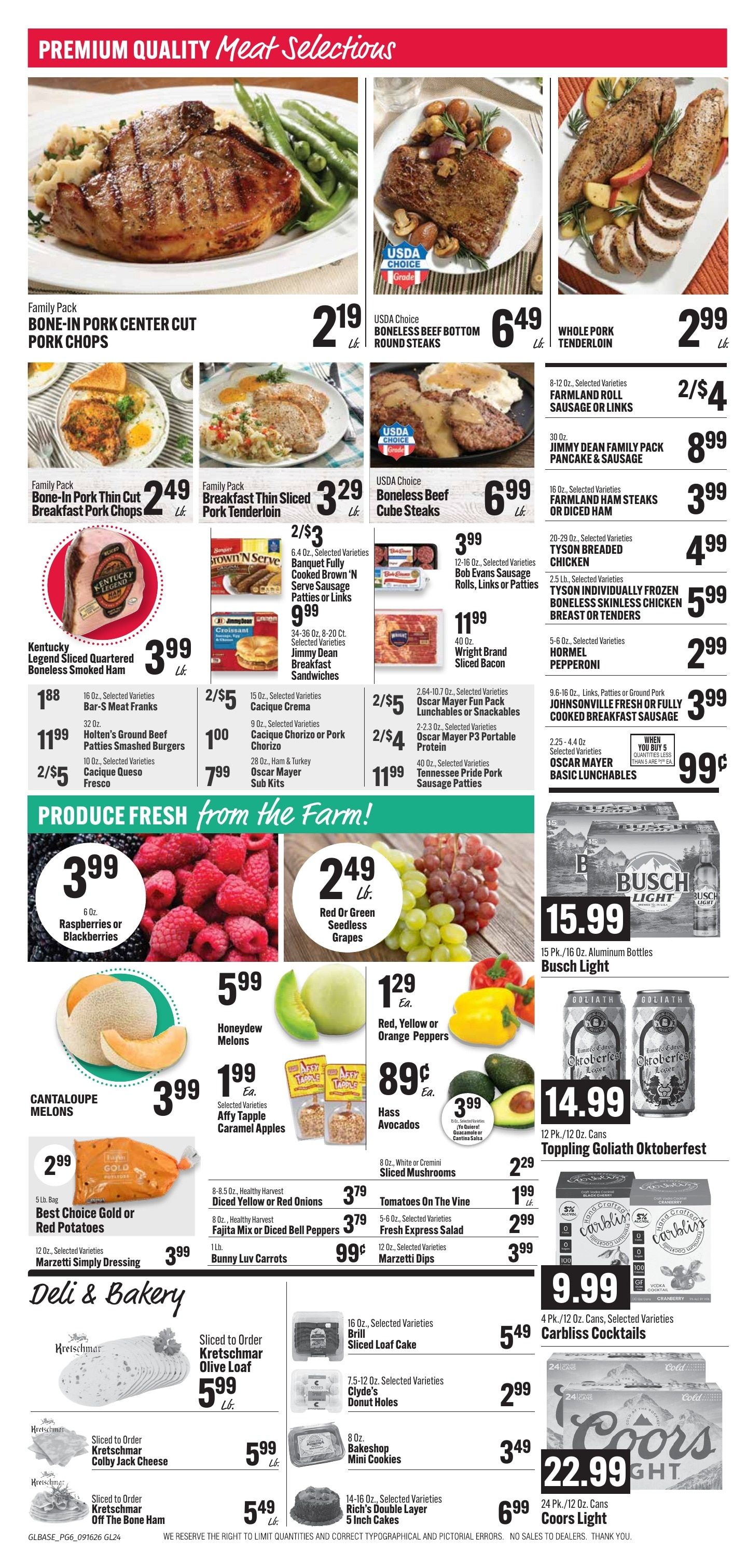 Bender's Foods (Guttenberg, IA) Weekly Ad September 16 - 22, 2026
