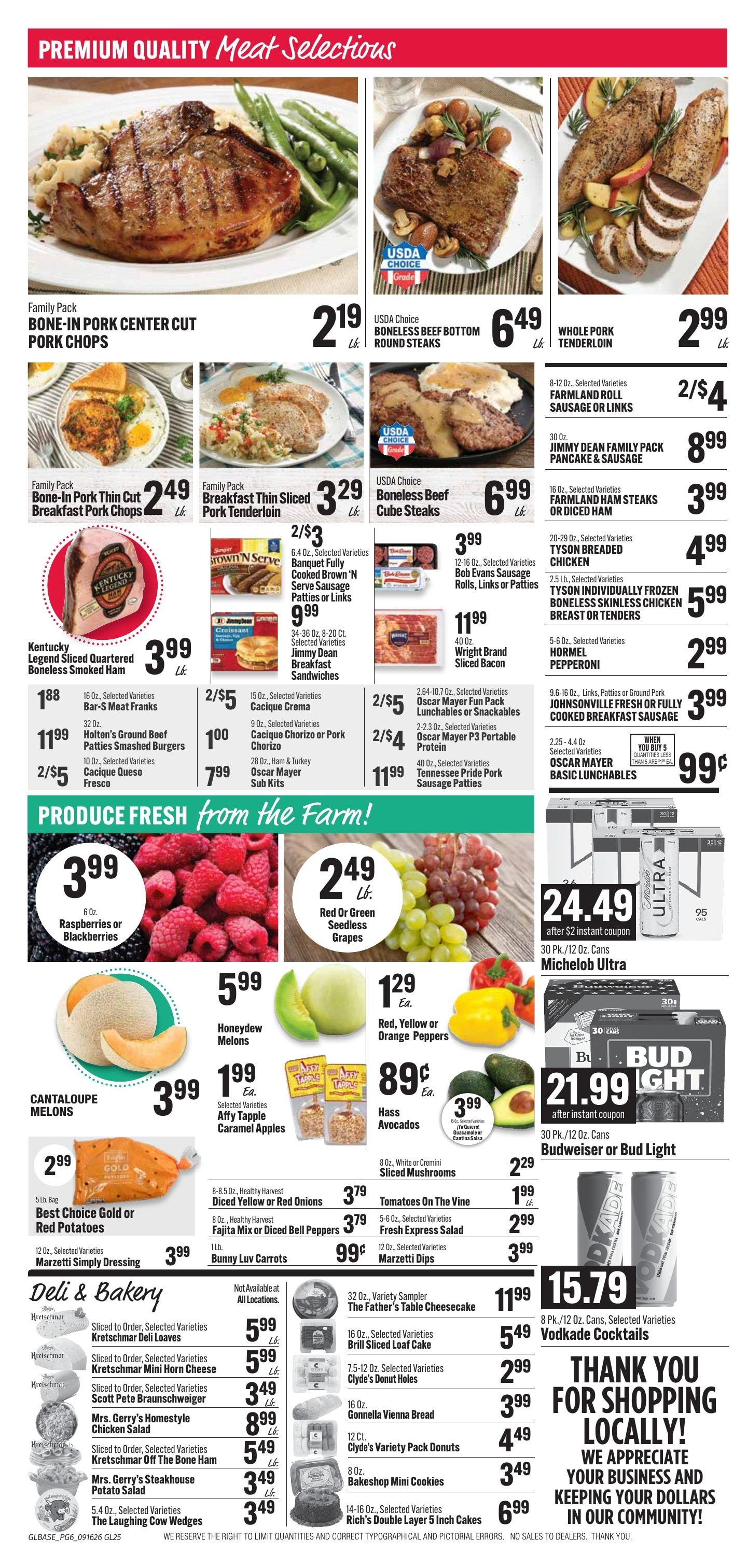 Bender's Foods (Wisconsin) Weekly Ad September 16 - 22, 2026