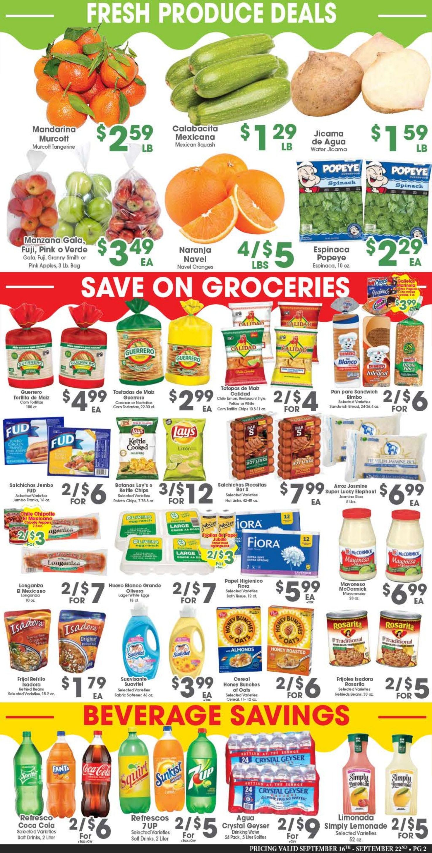 Arteaga's Food Center Weekly Ad September 16 - 22, 2026