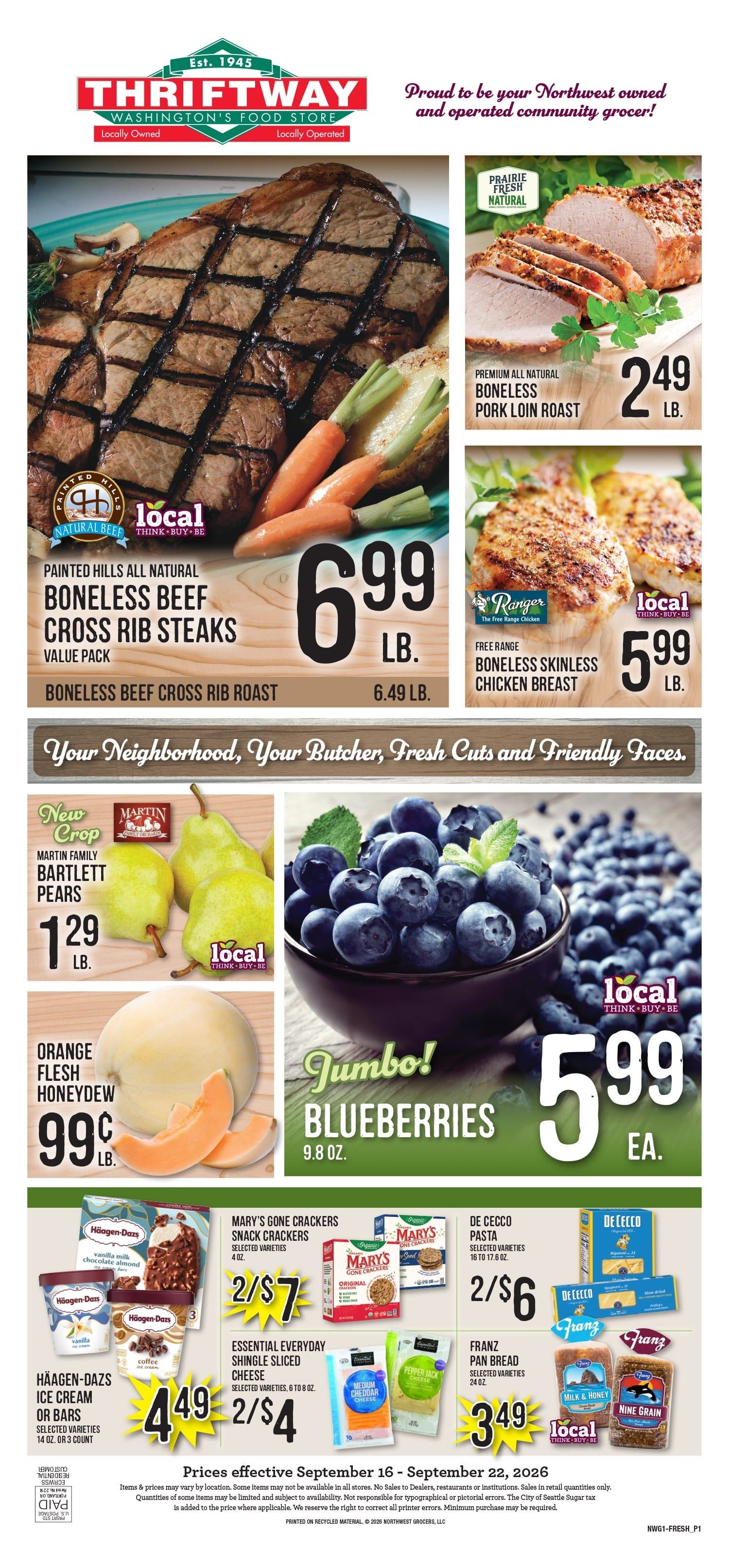 Ballinger Thriftway Weekly Ad September 16 - 22, 2026