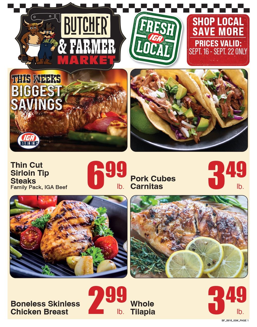 Butcher & Farmer Market Weekly Ad September 16 - 22, 2026