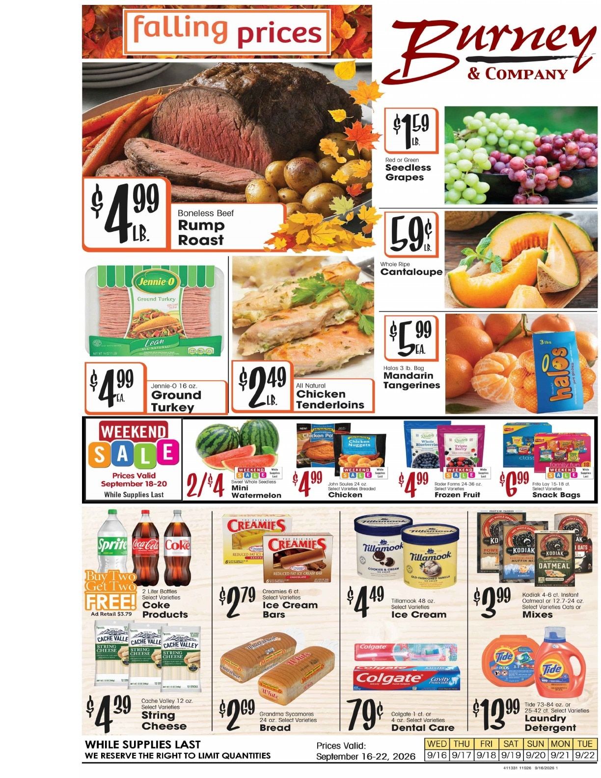 Burney's Weekly Ad September 16 - 22, 2026