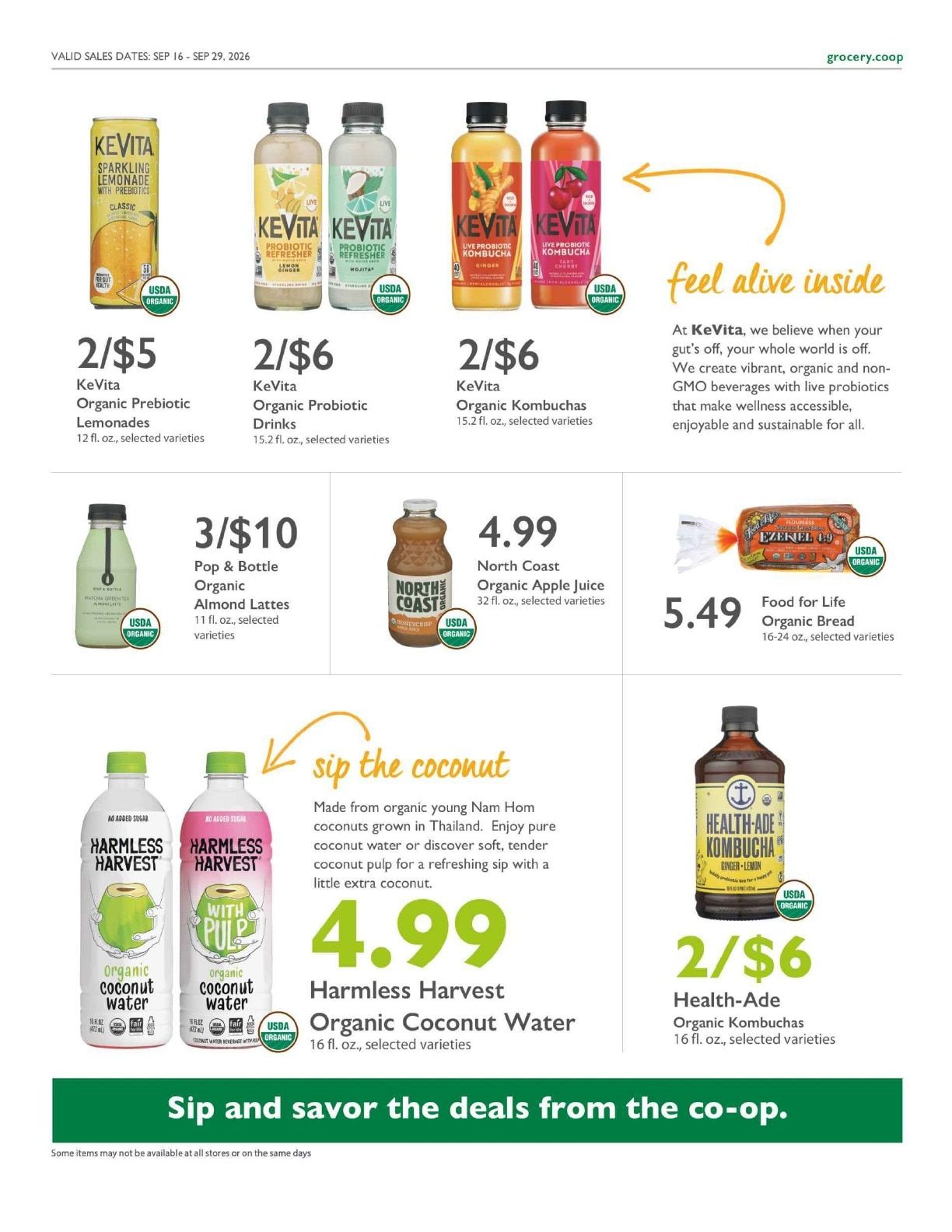 Ocean Beach People's Organic Food Co-op Co+op Deals Weekly Ad September 16 - 29, 2026
