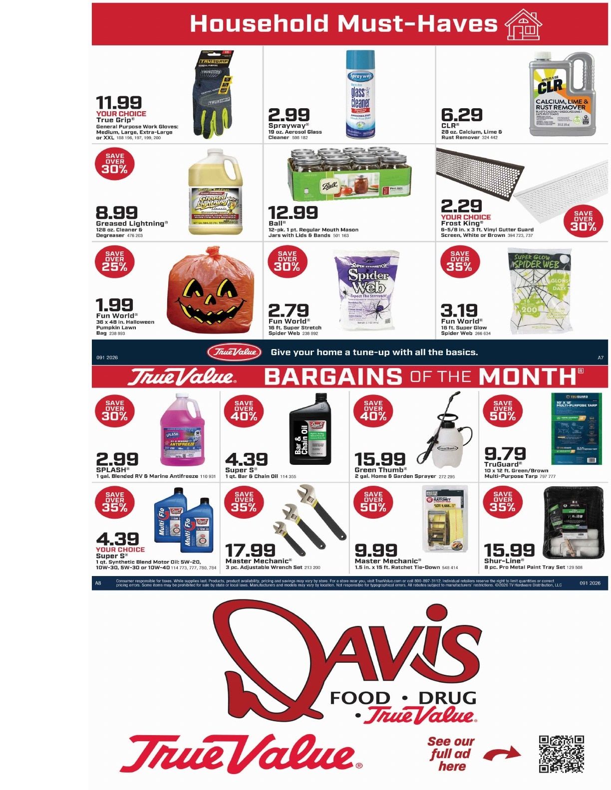 Davis Food & Drug (495 North State Street, La Verkin, UT) True Value Savings Weekly Ad September 4 - 21, 2026