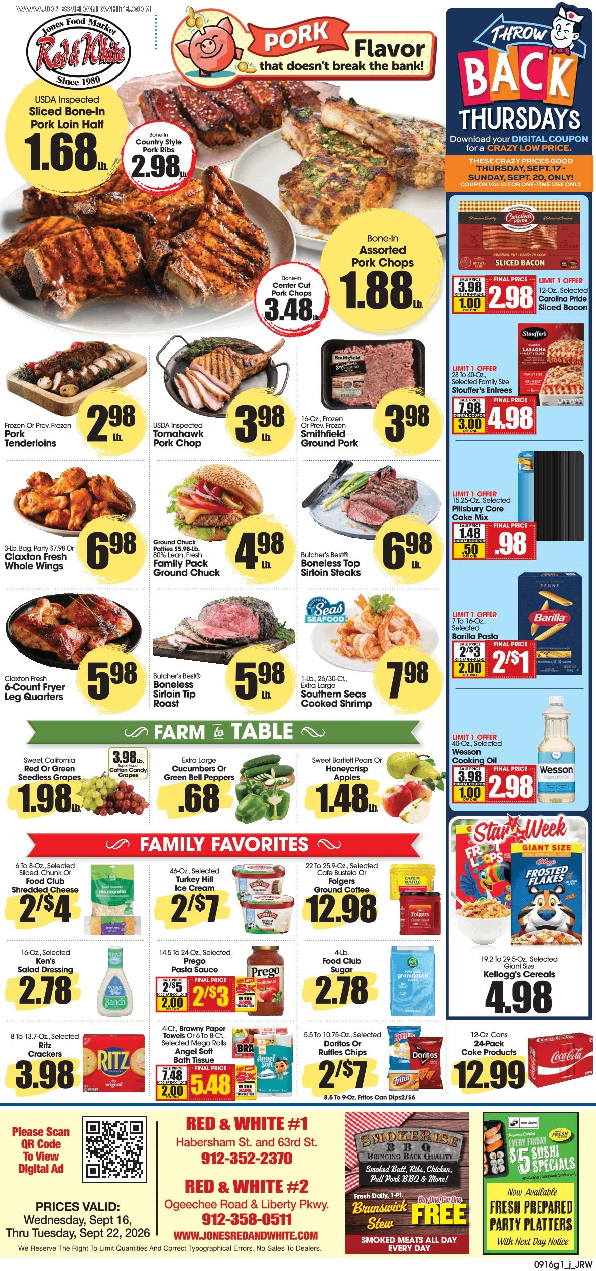 Jones Red & White Weekly Ad September 16 - 22, 2026