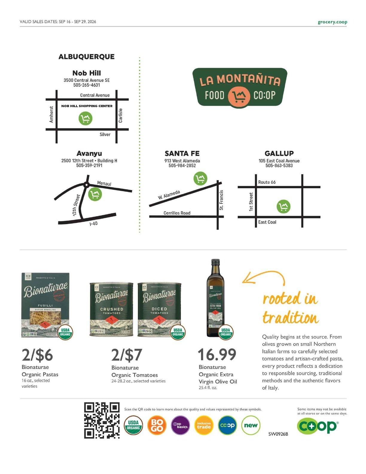 La Montañita Co-op Co+op Deals Weekly Ad September 16 - 29, 2026
