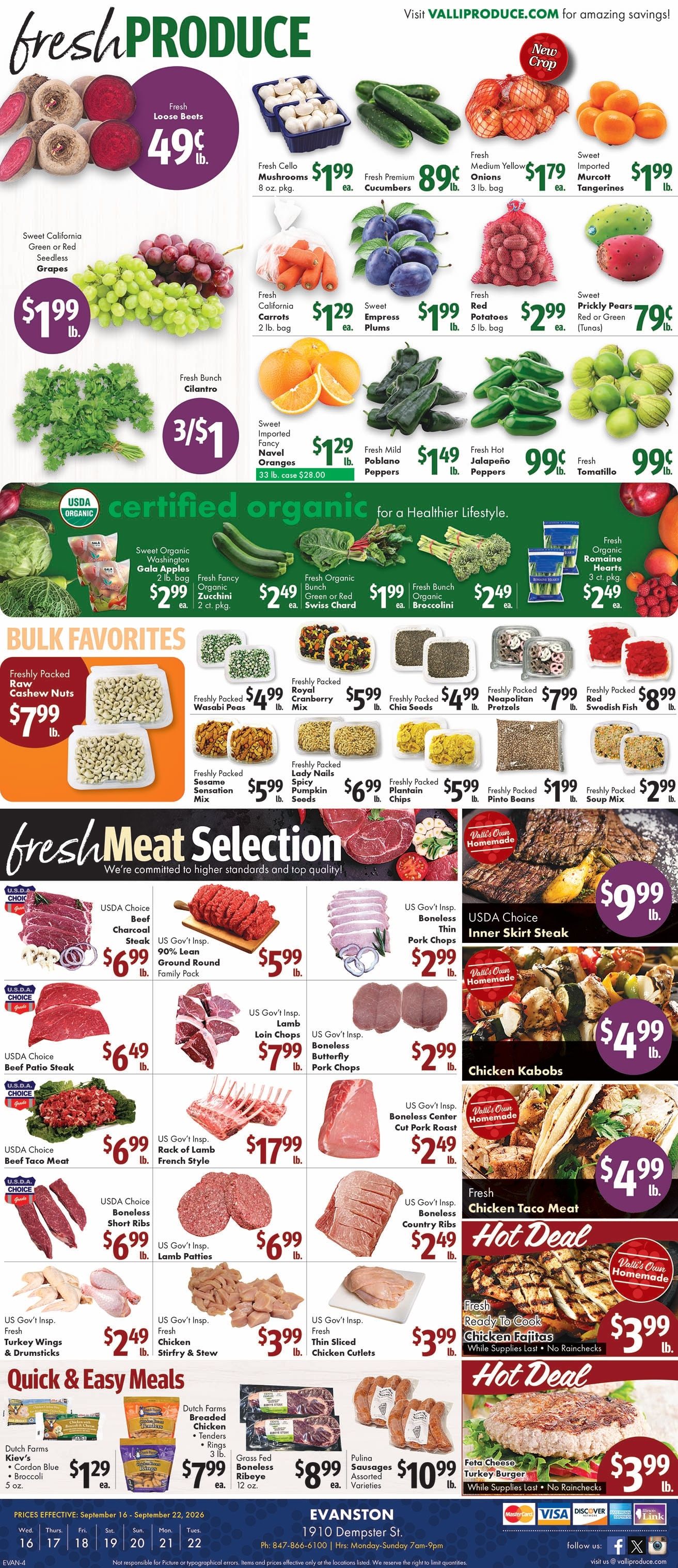 Valli Produce (Evanston, IL) Weekly Ad September 16 - 22, 2026