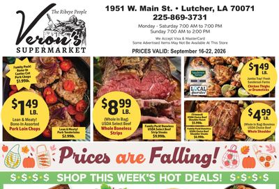 Veron's Supermarket Weekly Ad September 16 - 22, 2026
