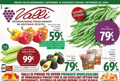 Valli Produce (Hoffman Estates, IL) Weekly Ad September 16 - 22, 2026