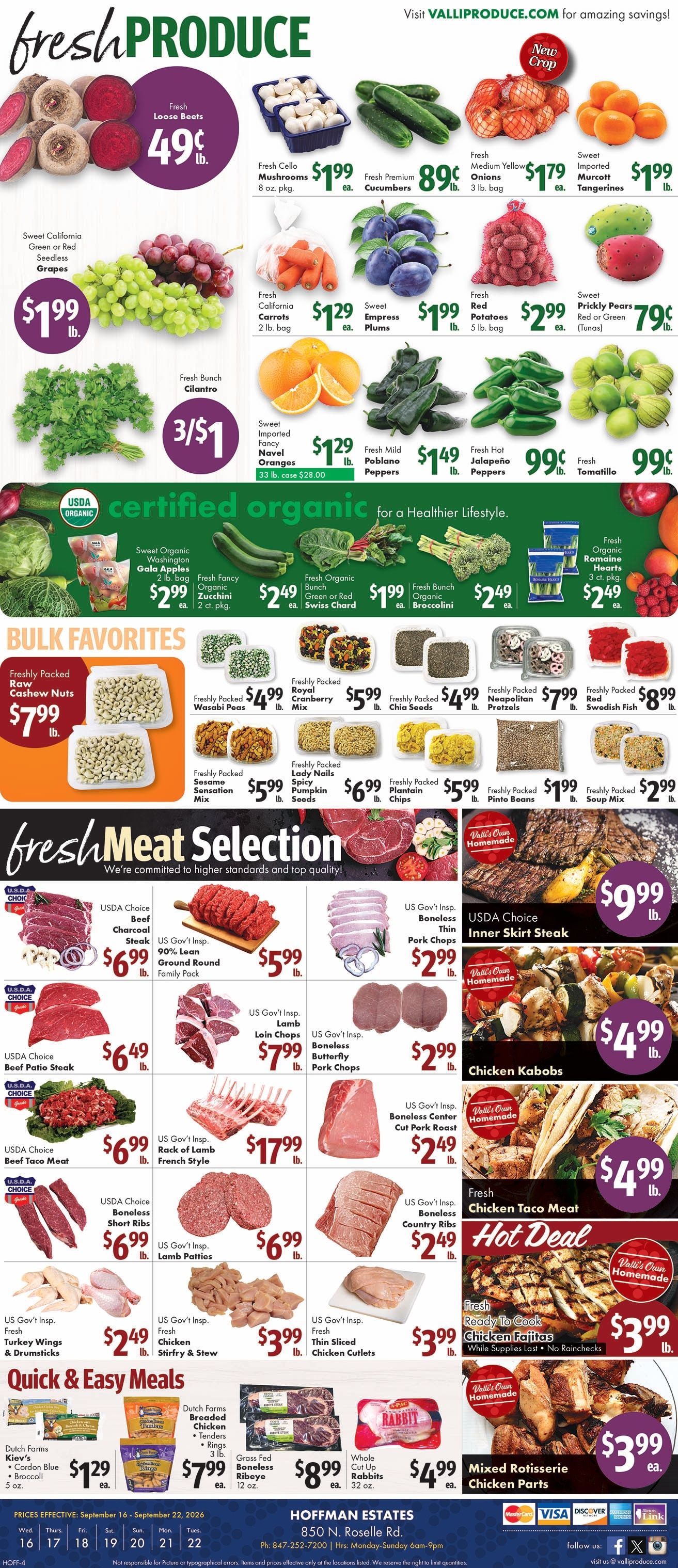 Valli Produce (Hoffman Estates, IL) Weekly Ad September 16 - 22, 2026