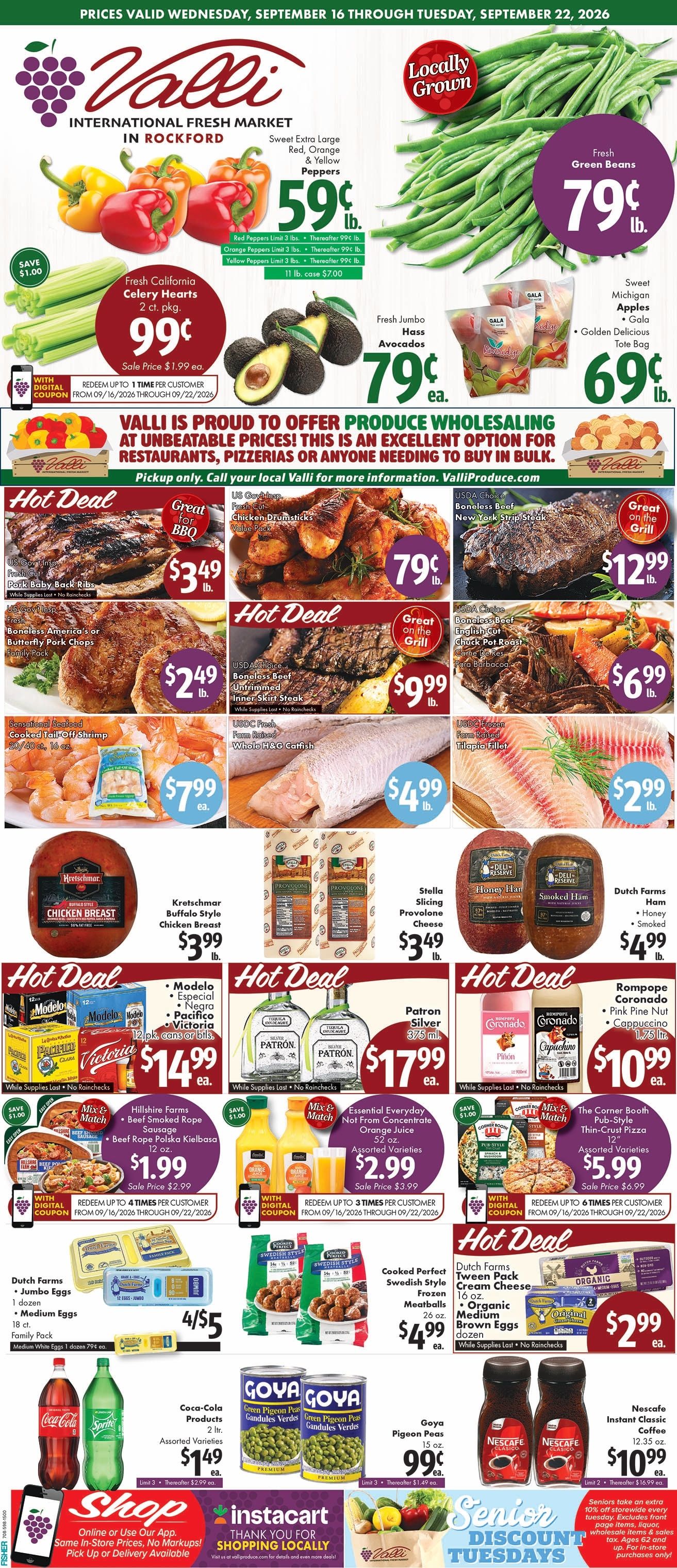 Valli Produce (Rockford, IL) Weekly Ad September 16 - 22, 2026