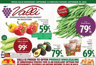 Valli Produce (Rockford, IL) Weekly Ad September 16 - 22, 2026