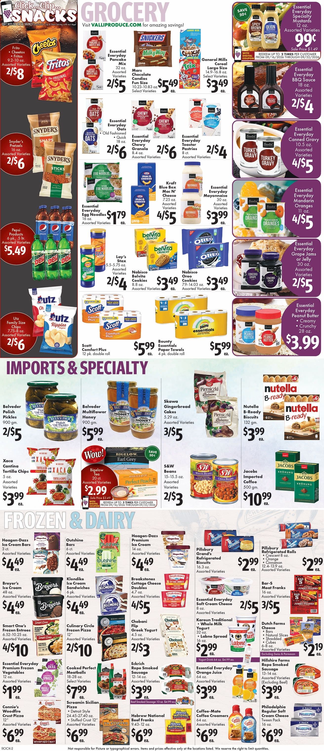 Valli Produce (Rockford, IL) Weekly Ad September 16 - 22, 2026