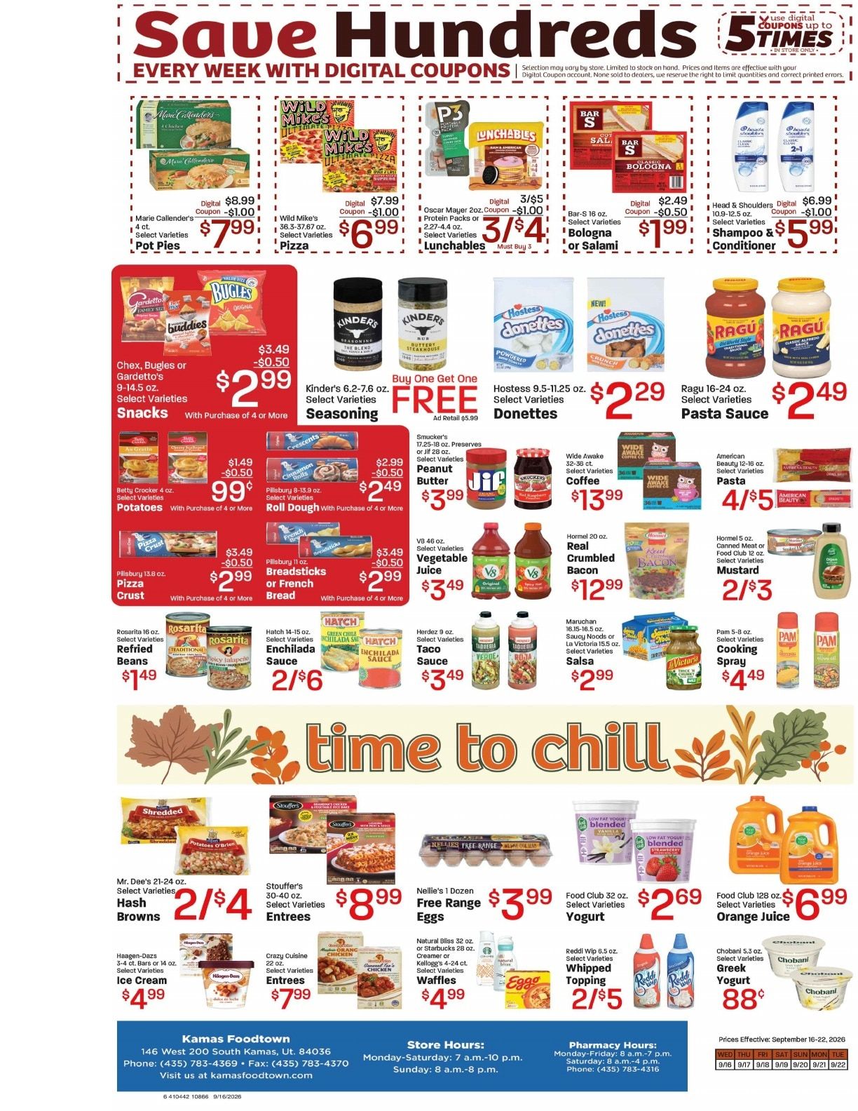 Kamas FoodTown (Kamas, UT) Weekly Ad September 16 - 22, 2026