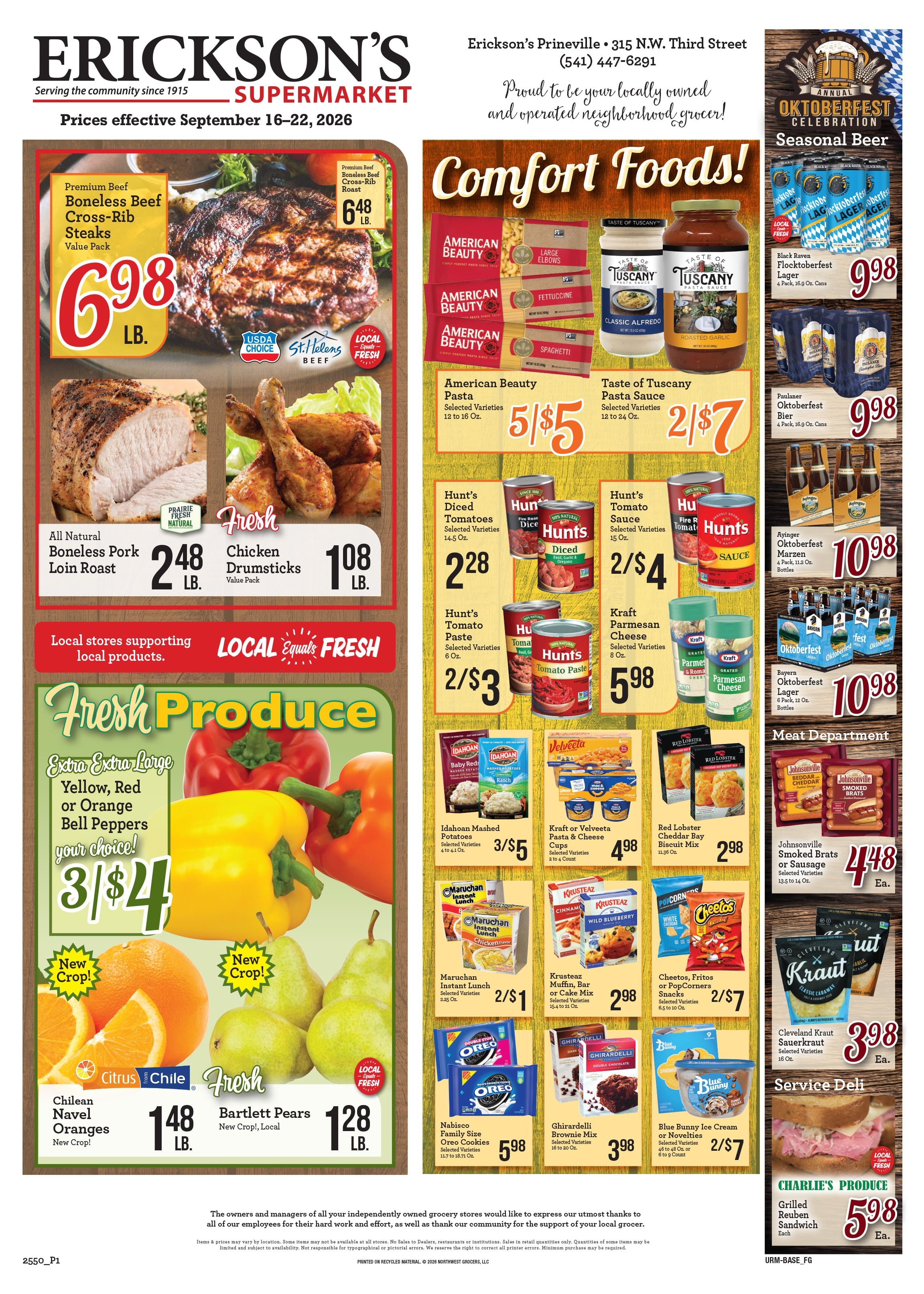 Erickson's Thriftway Weekly Ad September 16 - 22, 2026