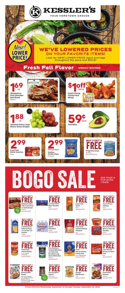 Kessler's Grocery Weekly Ad September 16 - 22, 2026