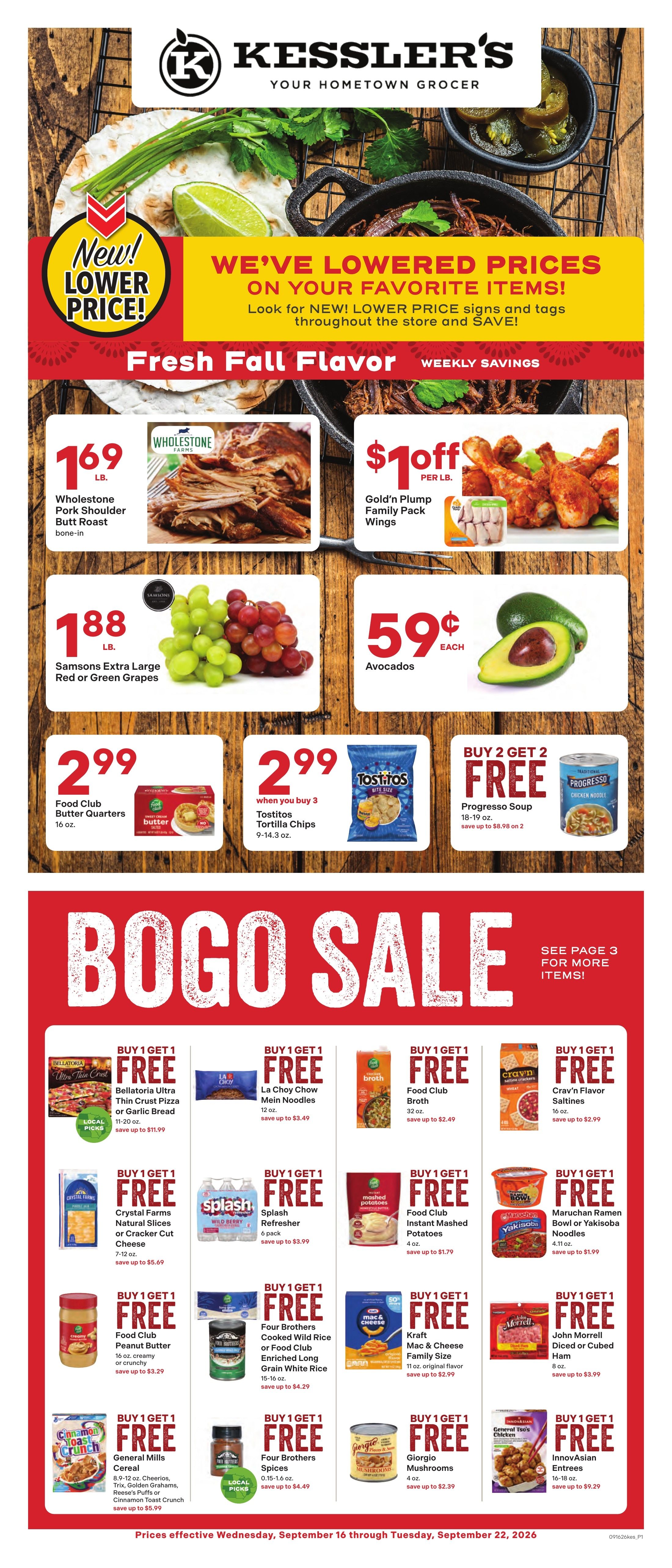 Kessler's Grocery Weekly Ad September 16 - 22, 2026