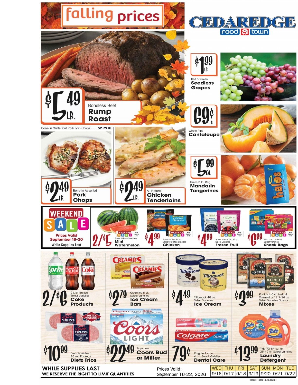 Cedaredge Foodtown Weekly Ad September 16 - 22, 2026