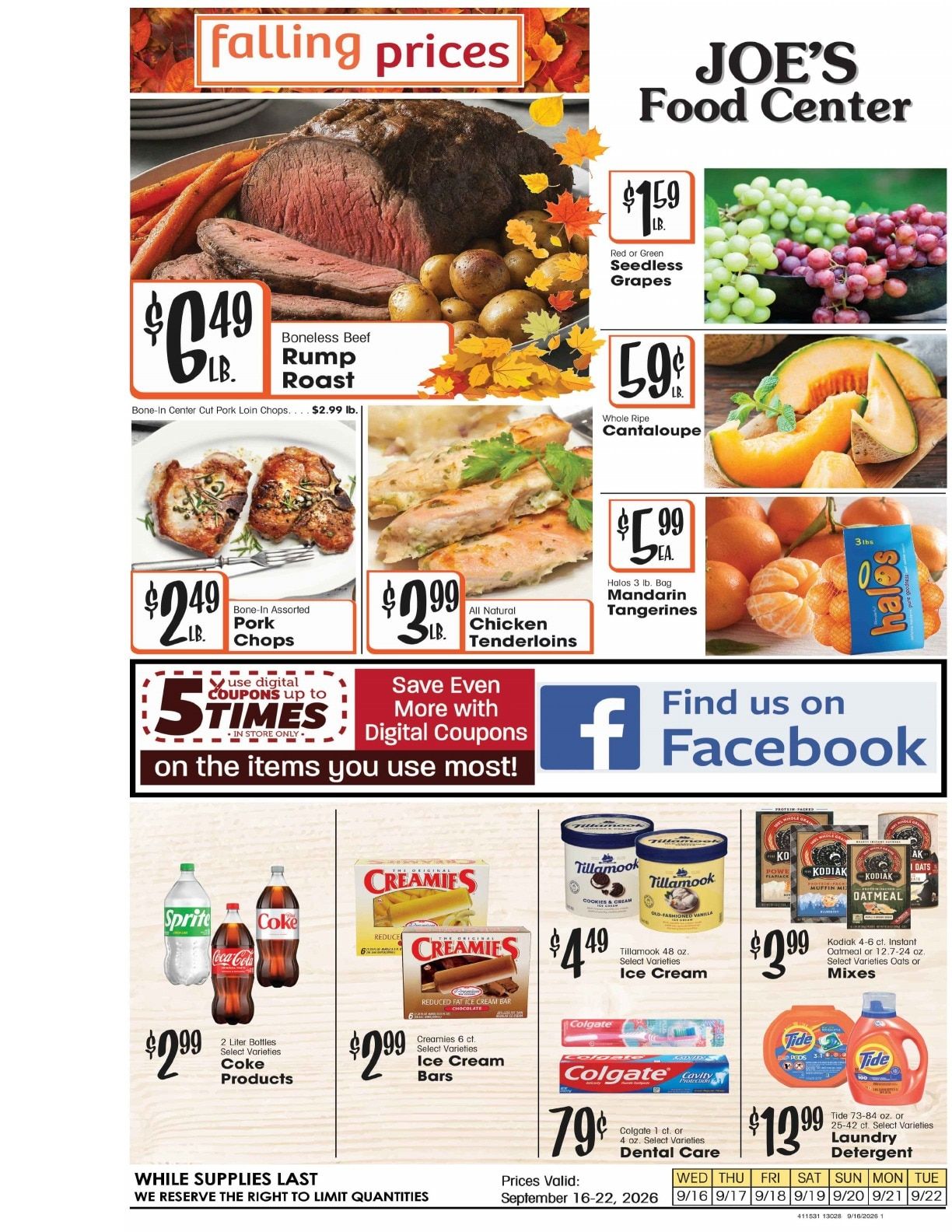 Joe's Food Center Weekly Ad September 16 - 22, 2026