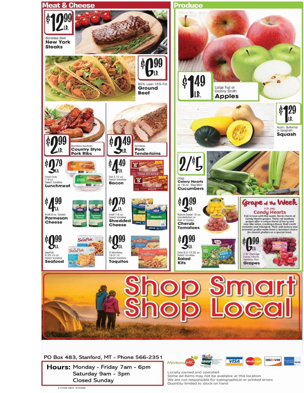 D's Supermarket (Stanford, MT) Weekly Ad September 16 - 22, 2026