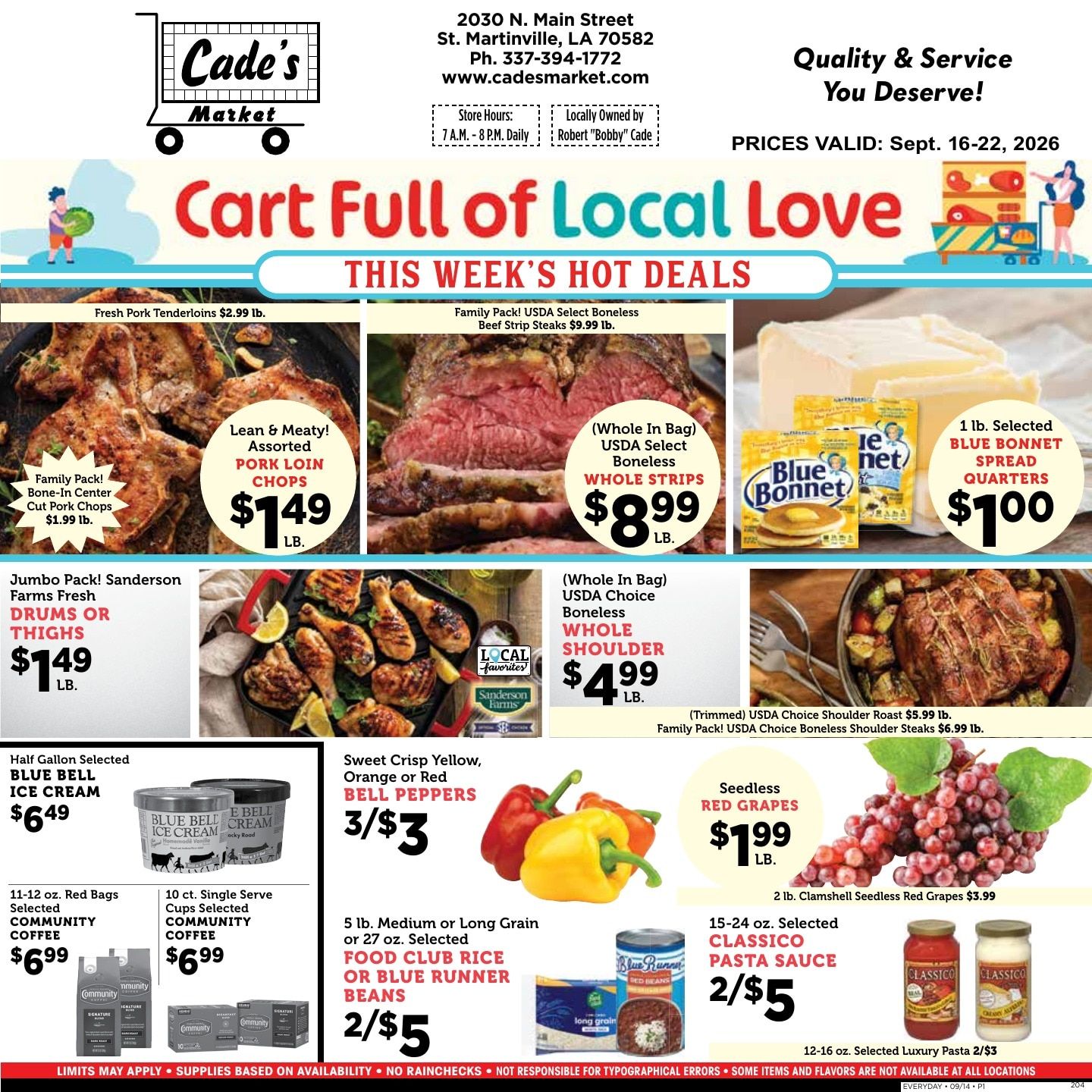 Cade's Market Weekly Ad September 16 - 22, 2026