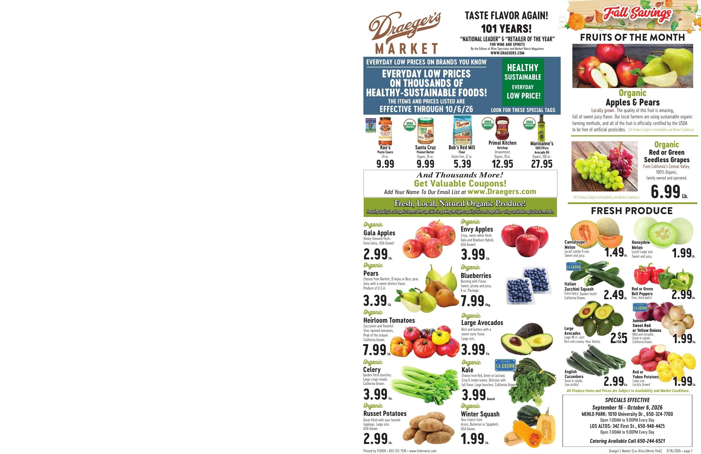 Draeger's Market Weekly Ad September 16 - October 6, 2026