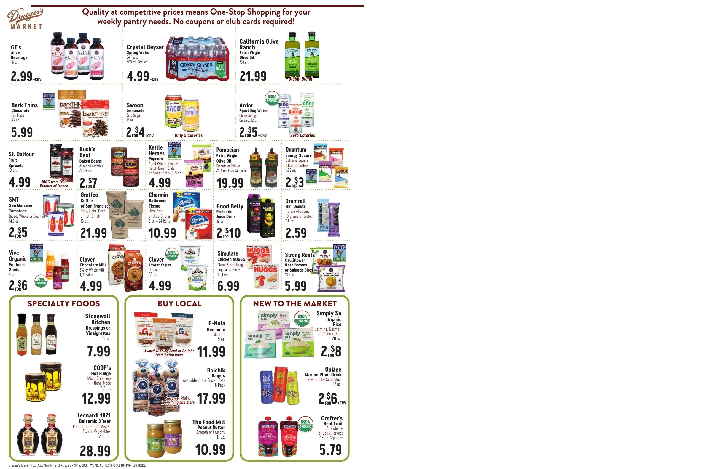 Draeger's Market Weekly Ad September 16 - October 6, 2026