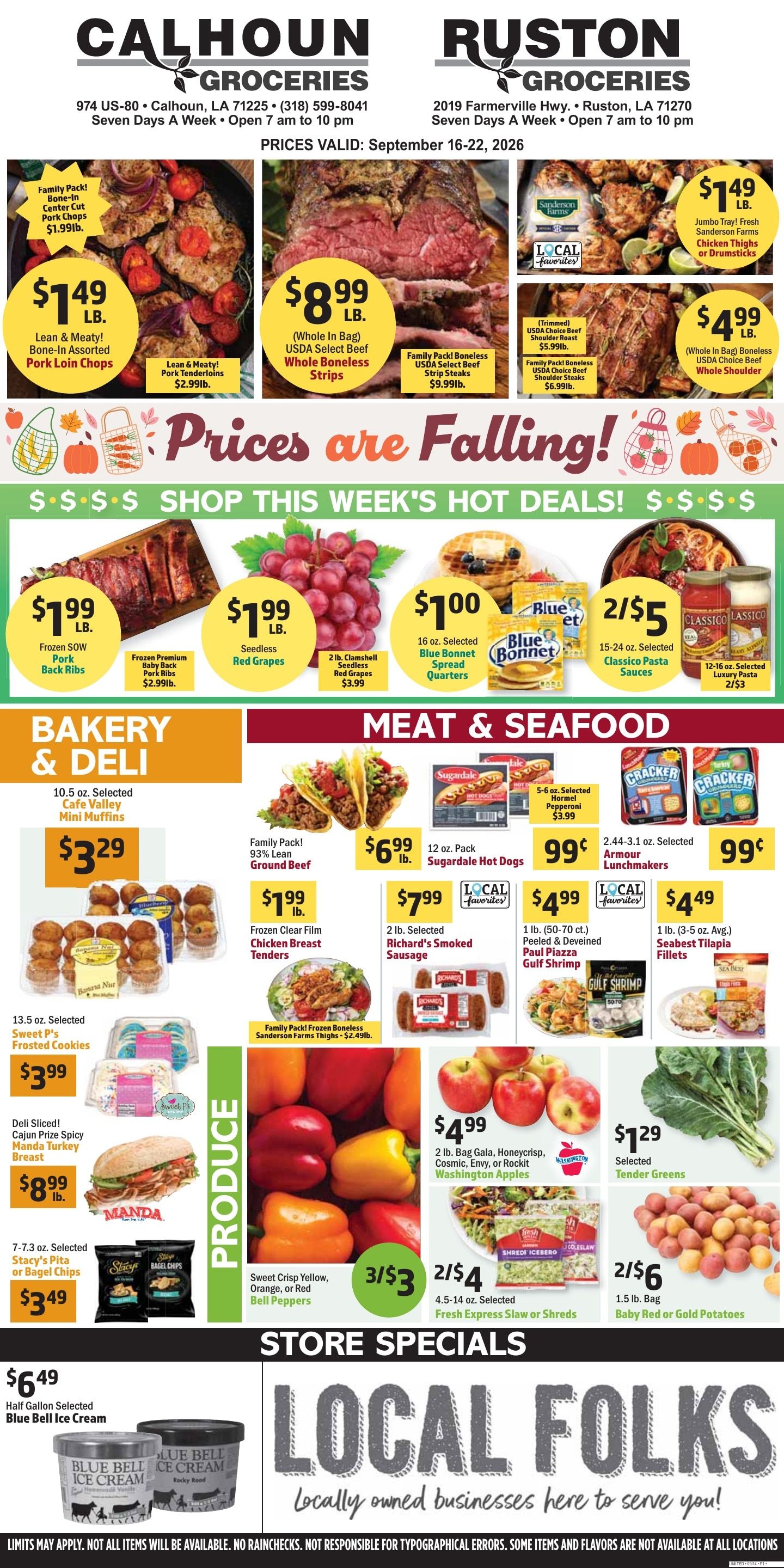 Calhoun Groceries Weekly Ad September 16 - 22, 2026