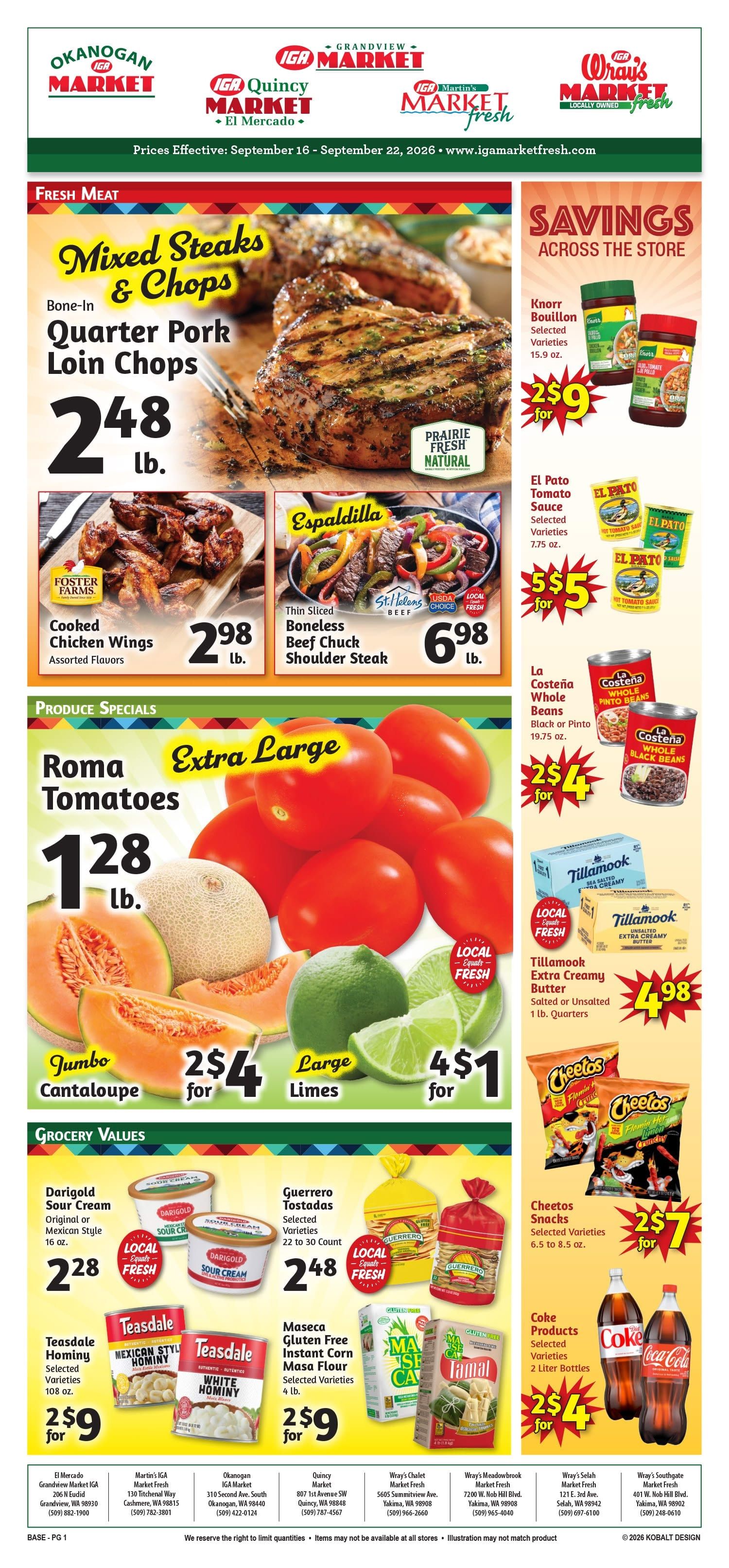 Quincy Market IGA Weekly Ad September 16 - 22, 2026