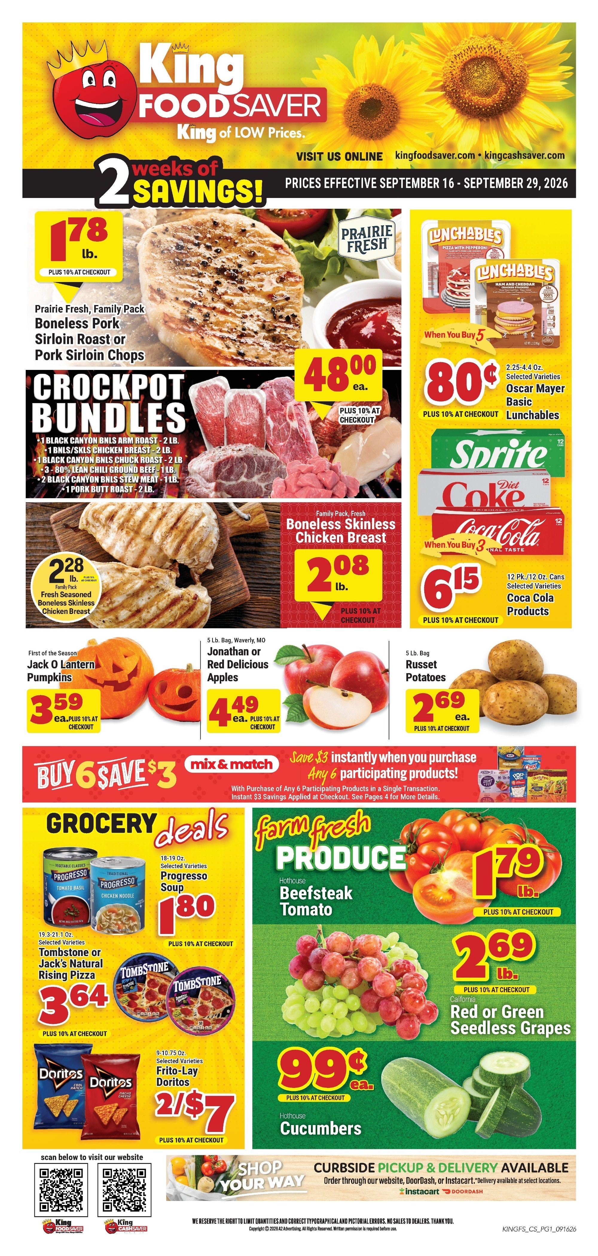 King Food Saver (Branson West and Springfield, MO) Weekly Ad September 16 - 29, 2026