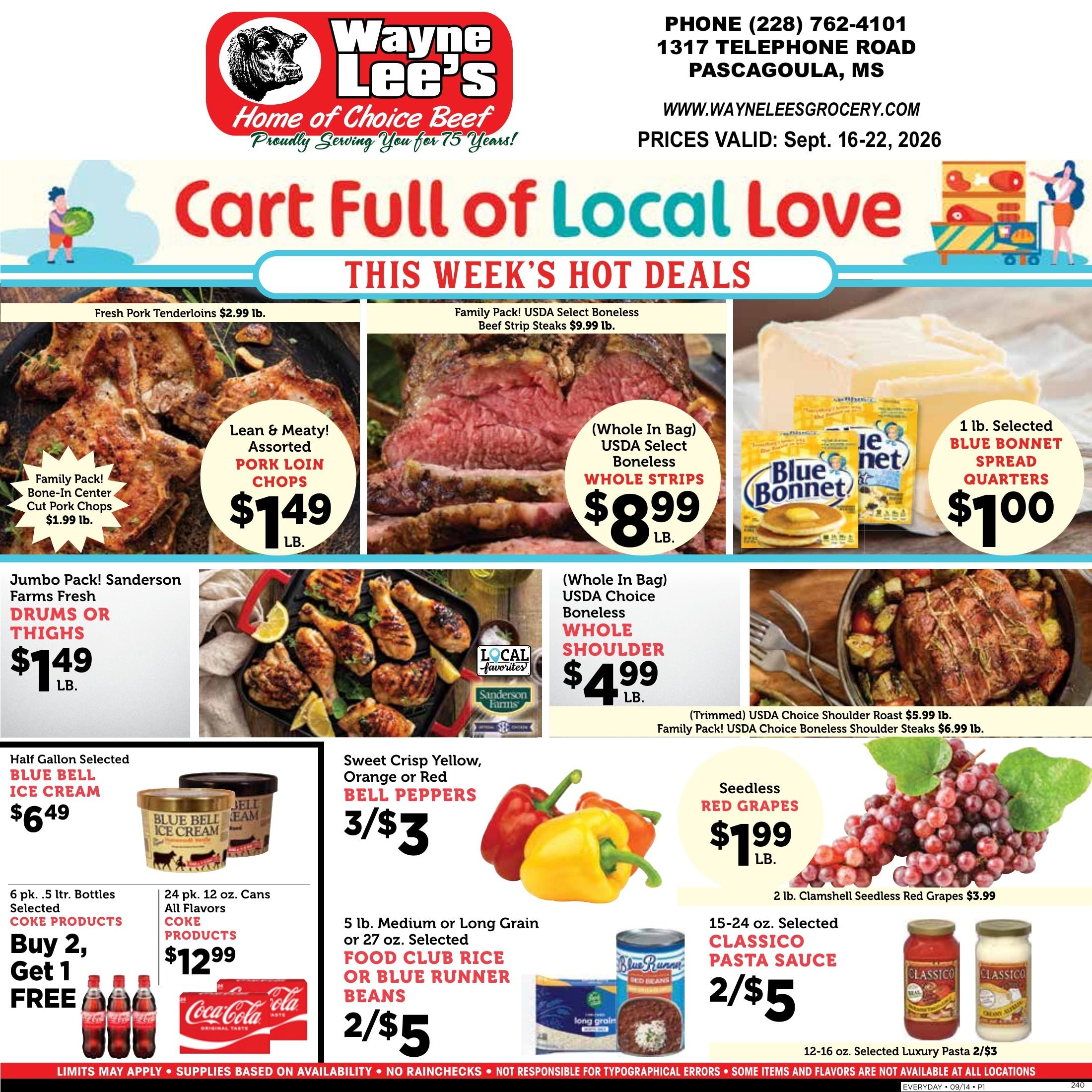 Wayne Lee's Grocery & Market Weekly Ad September 16 - 22, 2026