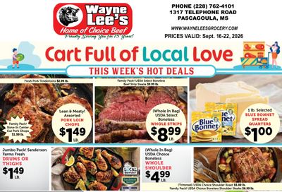 Wayne Lee's Grocery & Market Weekly Ad September 16 - 22, 2026