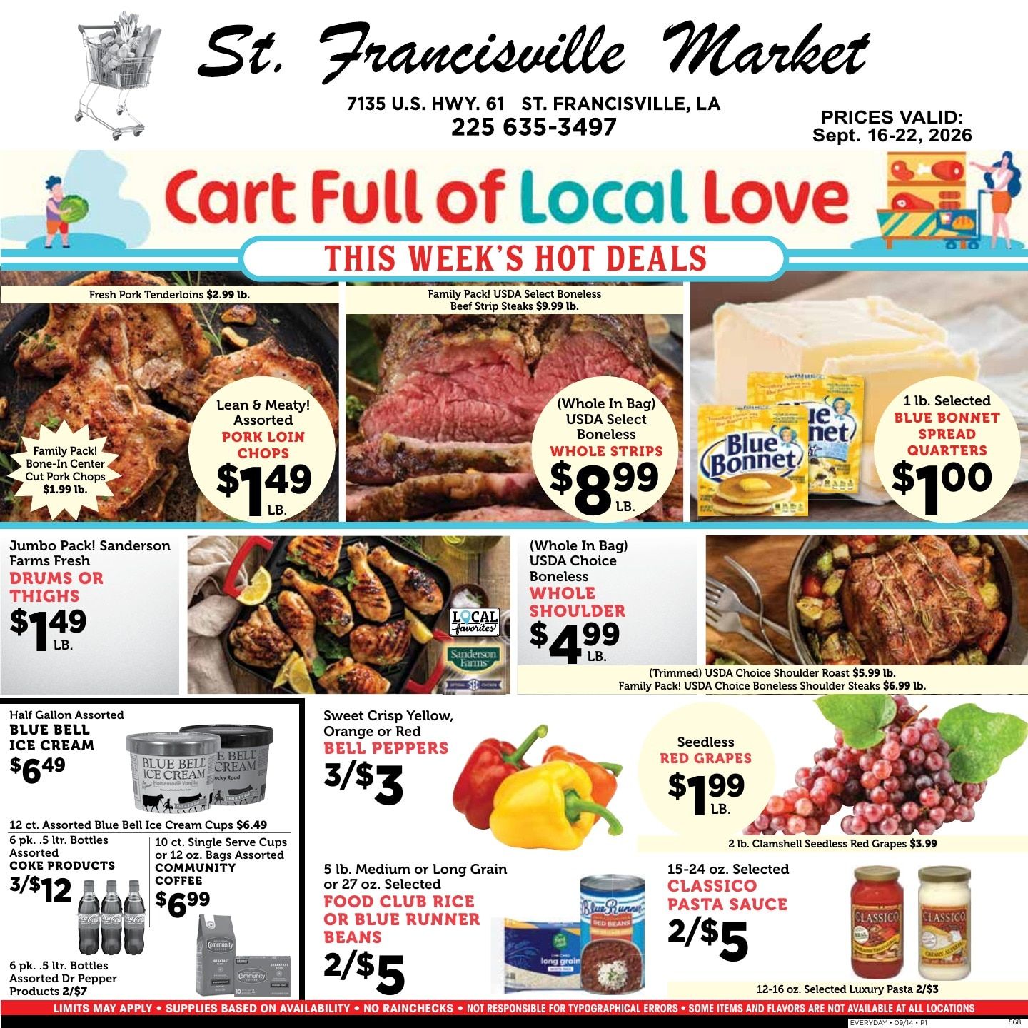 St. Francisville Market Weekly Ad September 16 - 22, 2026