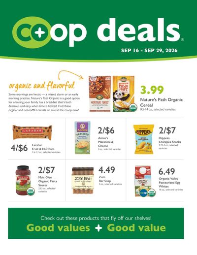 Sacramento Natural Foods Co-op Co+op Deals Weekly Ad September 16 - 29, 2026