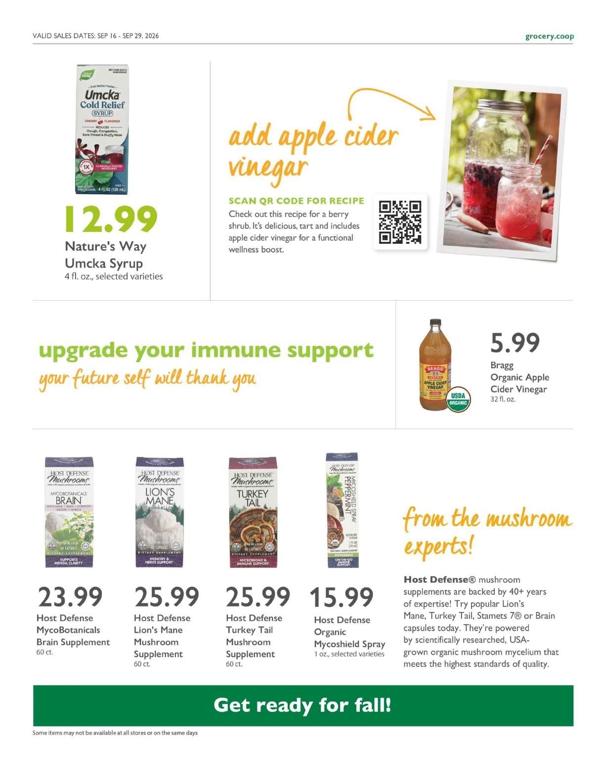Sacramento Natural Foods Co-op Co+op Deals Weekly Ad September 16 - 29, 2026