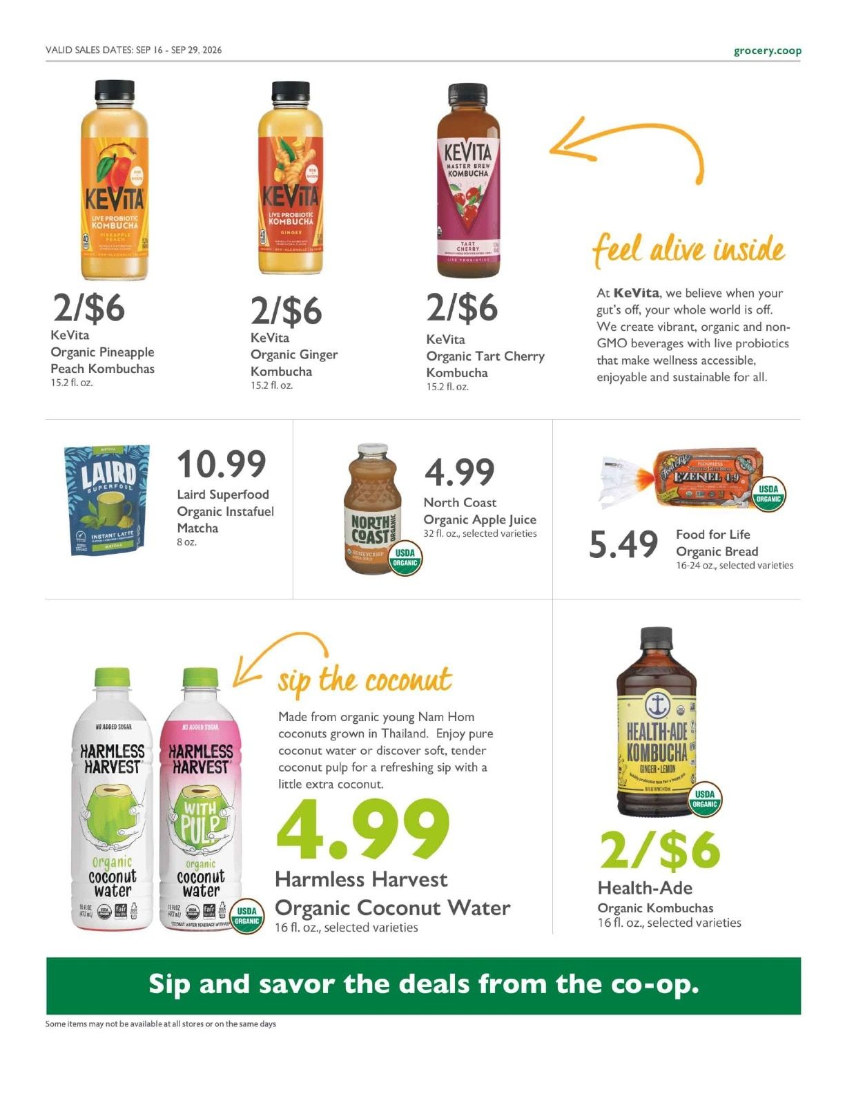 Sacramento Natural Foods Co-op Co+op Deals Weekly Ad September 16 - 29, 2026