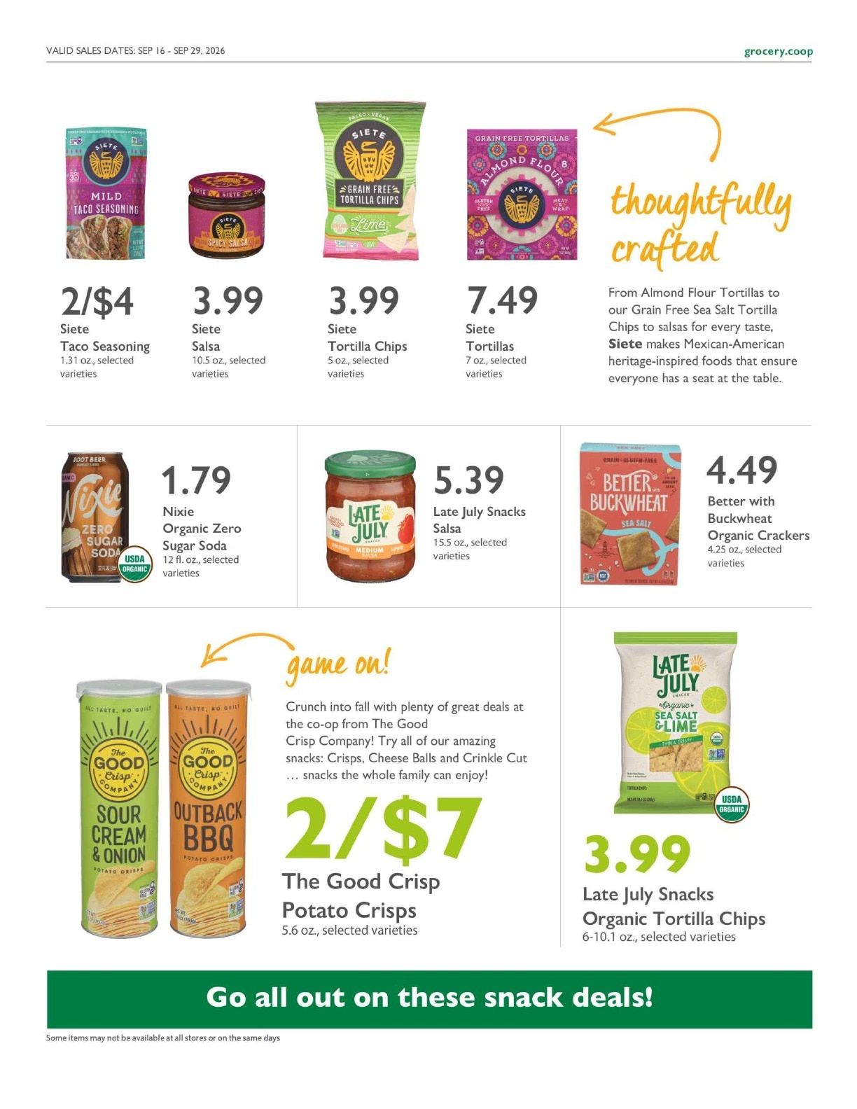 Sacramento Natural Foods Co-op Co+op Deals Weekly Ad September 16 - 29, 2026