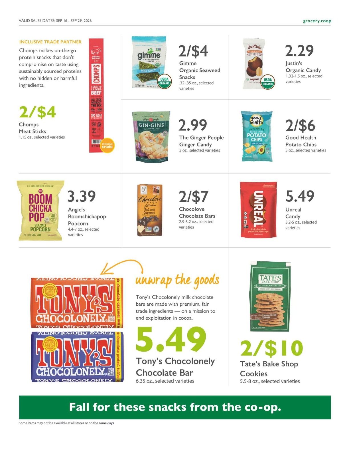 Sacramento Natural Foods Co-op Co+op Deals Weekly Ad September 16 - 29, 2026